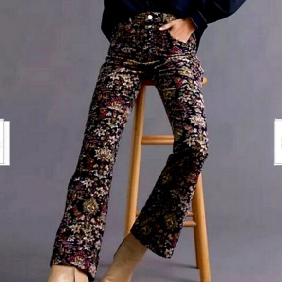 Anthropologie Denim - Anthropologie Pilcro 31P 31 NWT The Icon Flare Corduroy Pants Floral Cords